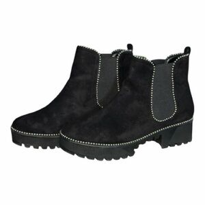 Cape Robbin Black Ankle Booties with Silver Accents Size 10